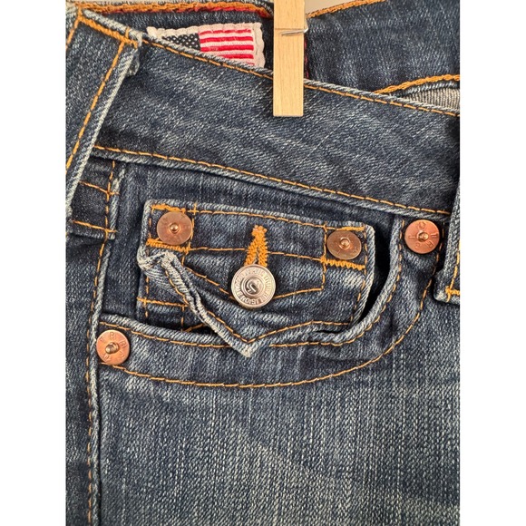 True Religion Becky Bootcut Jeans Petite Dark Wash Denim USA Made Size 26 - Picture 2 of 14